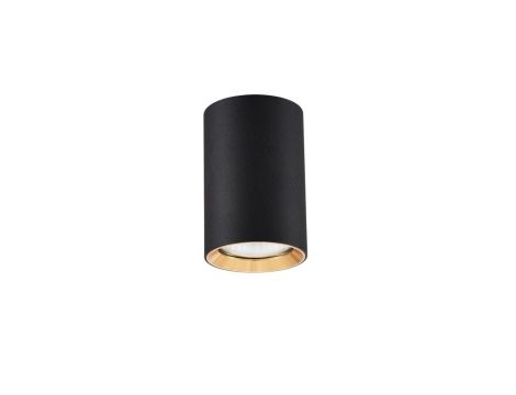 Tuba natynkowa Manacor 9 cm czarno - złota 1xGU10 Light Prestige