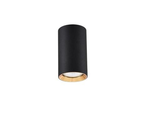 Tuba natynkowa Manacor 13 cm czarno - złote 1xGU10 Light Prestige