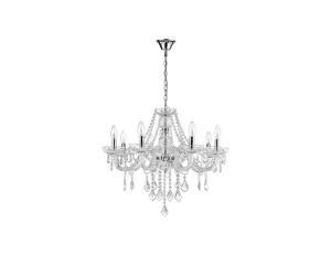 Lampa wisząca Cristallo srebrna 8xE14 Light Prestige