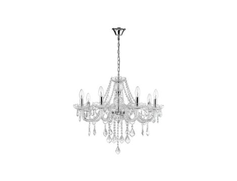 Lampa wisząca Cristallo srebrna 8xE14 Light Prestige
