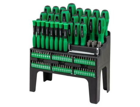 ROCKFORCE ZESTAW WKRĘTAKÓW BITÓW 100el. W STOJAKU