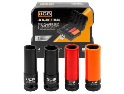 JCB NASADKI UDAROWE DŁ.kpl.  4el.1/2"  6-KĄT. (2x17mm, 2x19mm) CIENKOŚCIENNE