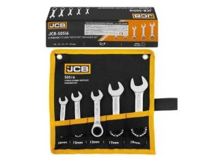 JCB KLUCZ PŁASKO-OCZKOWY Z GRZECHOTKĄ KRÓTKI kpl. 5el. 10-19mm