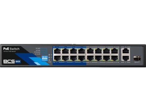 Switch PoE 16-portowy 100Mbps + SFP BCS-B-SP1602G-1SFP
