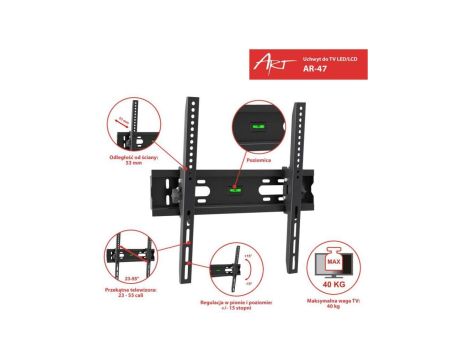 UCHWYT DO TV LCD/LED 23-55iquot/br 40KG AR-47 ART reg. w pionie