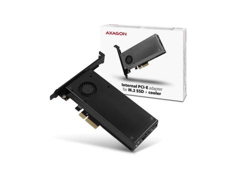 Adapter Axagon PCEM2-DC PCI-E x4 na M.2 NVMe z chłodzeniem