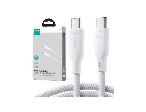 Kabel USB-C / USB-C Joyroom SA34-CC3 100cm 60W 5A PD w oplocie biały