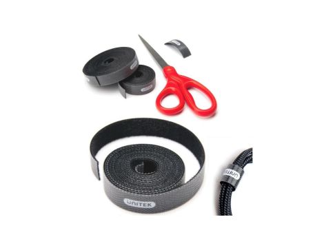 Organizer do kabli Unitek OT141BK czarny rzep 2m
