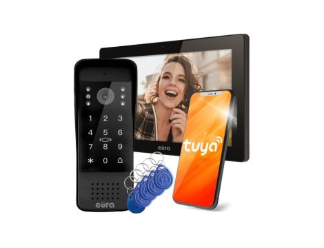 Wideodomofon EURA VDP-86A3 - monitor 10 cali czarny TUYA