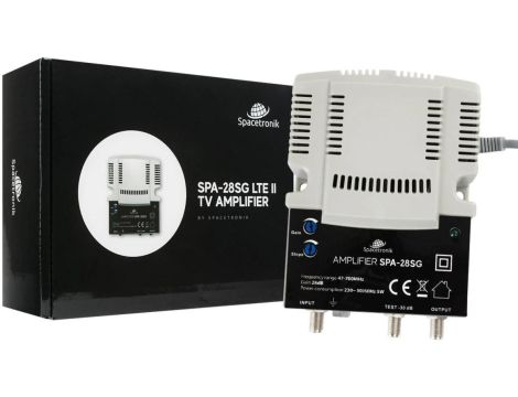 Regulowany wzmacniacz sygnału TV naziemnej i kablowej Spacetronik SPA-28SG LTE II