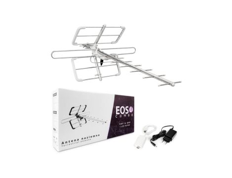 Antena DVB-T/T2 Spacetronik EOS L Combo White (aktywna)