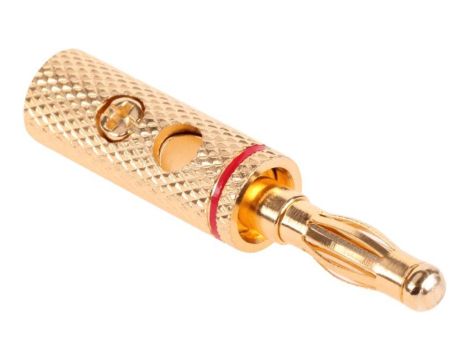 Wtyk głośnikowy banan złoty Cabletech