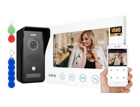 Wideodomofon EURA VDP-42A3 GAMMA+ biały monitor TUYA