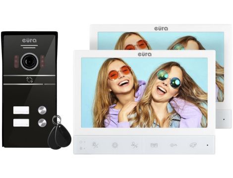 Wideodomofon EURA VDP-80C5 2-rodzinny, biały