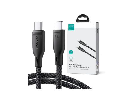 Kabel USB-C / USB-C Joyroom SA34-CC3 100cm 60W 5A PD w oplocie czarny