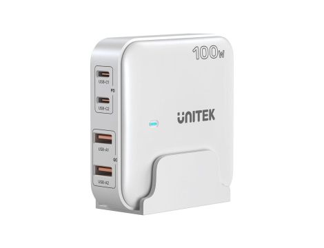 Unitek P1229AWH01-EU Ładowarka biurkowa GaN 100W 2xUSB-A 2xUSB-C