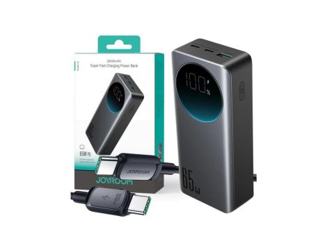 Powerbank Joyroom Digital Display JR-PBF05 30000mAh 65W PD 3.0 QC 3.0 1x USB-A 2x USB-C z kablem