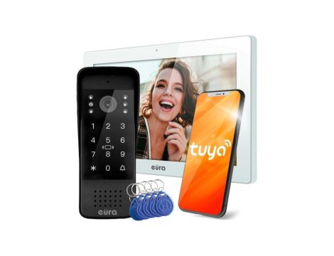 Wideodomofon EURA VDP-86A3 - monitor 10 cali biały TUYA