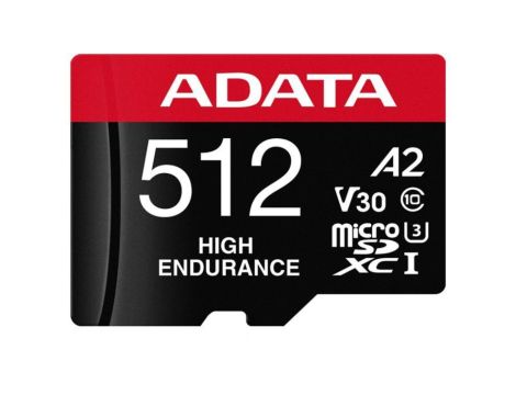 Adata Karta microSD High Endurance 512GB UHS1 U3 V30 A2 100/85MB/s + Adapter