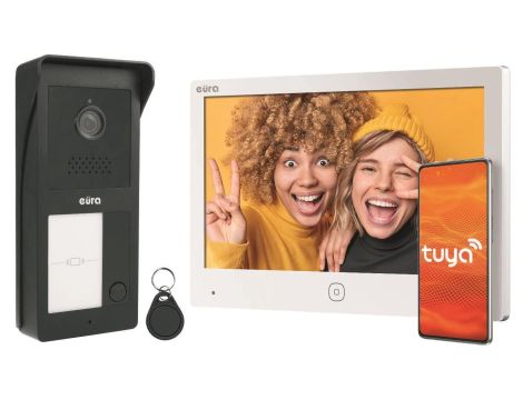 Wideodomofon EURA 2-żyłowy VDP-49A3-2TY czarny Tuya