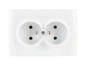 Gniazdo podwójne z uziemieniem VCX LC 16 Biały