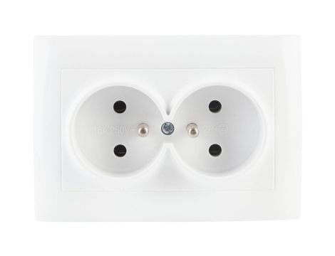 Gniazdo podwójne z uziemieniem VCX LC 16 Biały