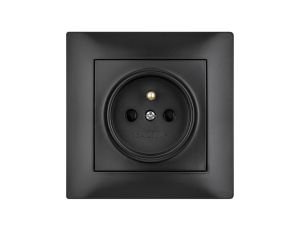 Gniazdo pojedyncze z uziemieniem VCX LC 13 Czarny