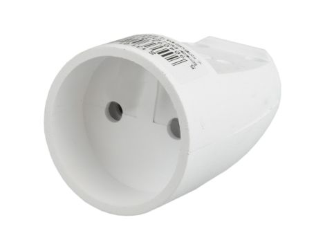 Gniazdo pojedyncze b/u przenośne 16A IP20 białe S-122 S12201