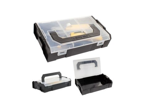 Pudełko plastikowe na narzędzia z rączką CZARNE
