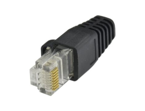 Gumowa osłonka wtyku RJ45 czarna WORECZEK 10szt.