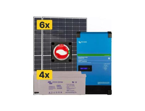 Elektrownia słoneczna 2400Wp Hybrydowa z akumulatorem 880AH i przetwornicą 4000W