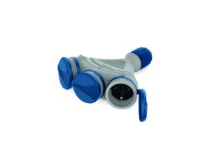 Rozgałęźnik do przedłużacza 3-gniazda z/u 16A 250V IP54 szary/niebieski GN-X3/54 W-01157