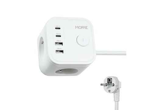 MORRE KOSTKA ZASILAJĄCA 3G, 2xUSB, 2xUSB-C 1,5m