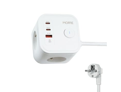 MORRE KOSTKA ZASILAJĄCA 3G, 2xUSB, USB-C 1,5m