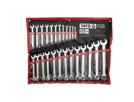 KOMPLET KLUCZY PŁASKO-OCZKOWYCH 25-CZĘŚCI 6-32MM POLEROWANE