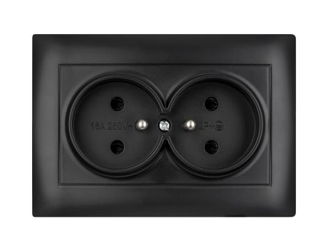 Gniazdo podwójne z uziemieniem VCX LC 16 Czarny