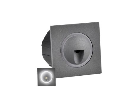 Lampa oprawa schodowa podtynkowa LED 3W 20lm IP44 4000K grafit kwadrat Q3 GOLDLUX