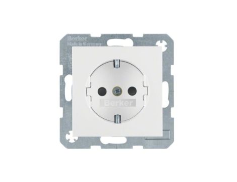 BERKER one.platform B.Kwadrat Gniazdo SCHUKO śrub. z/p białe 41238989