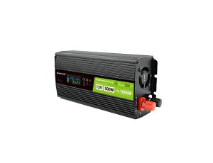Przetwornica napięcia Green Cell PowerInverter LCD 12 V 500W/1000W Przetwornica samochodowa z wyświetlaczem - czysty sinus