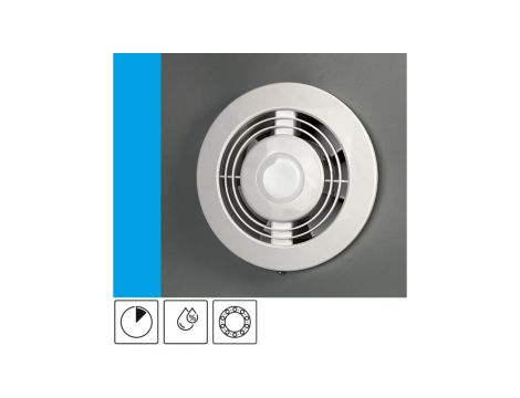 Wentylator domowy Komfort 100HT czujnik wilgotności z opóźnieniem czasowym, łożysko kulkowe, fi 100 mm, kolor biały