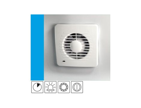 Wentylator domowy Aero DK100T+ kontrolka LED, klapka zwrotna, łożysko kulkowe, wyłącznik czasowy, fi 100 mm, kolor biały