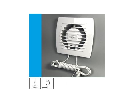Wentylator domowy Eol 100 przewód z wtyczką, fi 100 mm, kolor biały