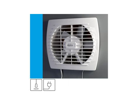 Wentylator domowy Eol 150 przewód z wtyczką, fi 150 mm, kolor biały