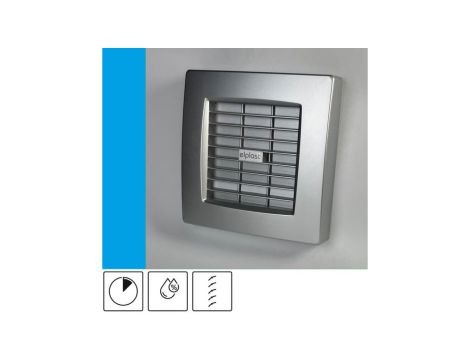 Wentylator domowy Atol 100AHTSF czujnik wilgotności z opóźnieniem czasowym, automatyczna żaluzja, fi 100 mm, kolor srebrny