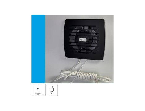 Wentylator domowy Eol 100 Onyx przewód z wtyczką, fi 100 mm, kolor czarny