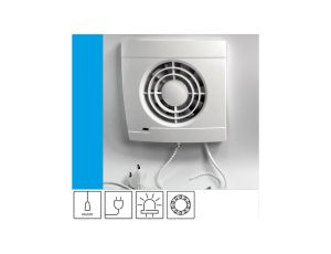 Wentylator domowy Vulkan VK100 przewód z wtyczką, łożysko kulkowe, kontrolka LED, fi 100 mm, kolor biały