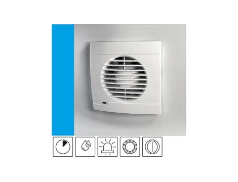 Wentylator domowy Aero RK100HT+ czujnik wilgoci i timer, kontrolka LED, klapka zwrotna, łożysko kulkowe, fi 100 mm, kolor biały