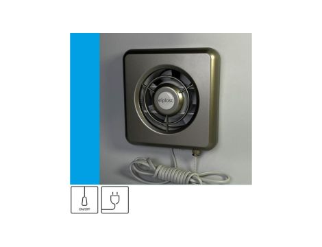 Wentylator domowy Classic 100SF przewód z wtyczką, fi 100 mm, kolor srebrny