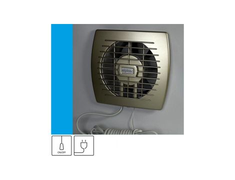 Wentylator domowy Eol 120GF przewód z wtyczką, fi 120 mm, kolor złoty