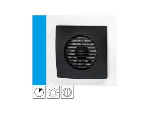 Wentylator domowy Vulkan RS100T+ Onyx klapka zwrotna, wyłącznik czasowy, kontrolka LED, fi 100 mm, kolor czarny